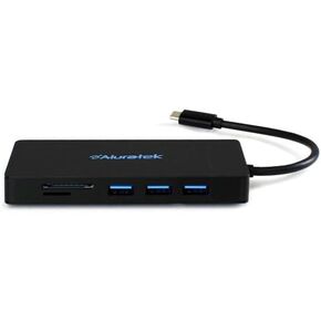 Aluratek USB-C Dual Display 11-in-1 Docking Station with 4K HDMI, VGA, Ethernet, 4 USB Ports, Card Reader, 100W PD, for MacOS and Winos (AUMC0311F)