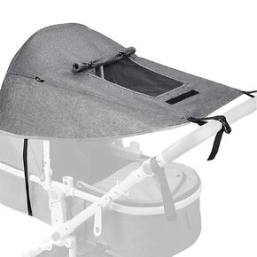 Mutifunction Baby Stroller Sunshade Buggy Stroller Sun Visor Carriage Sun Shade Canopy Cover for Prams Stroller Accessories Car Seat-Grey