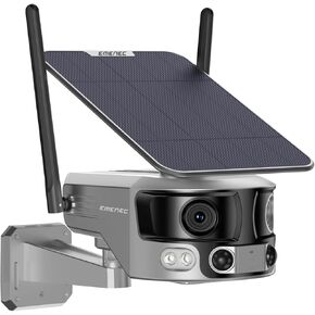 ESK-180 Solar Powered 4G DUAL-Lens 180° 4K Outdoor Cellular Security Camera | No Wi-Fi needed, Motion Activated, Color Night Vision, On-Demand Mode, 128GB SD-Card Incl., 18000 mAh Battery, IP67