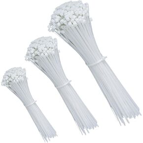 M3.6 x 100mm 4 inch Length Cable Zip Ties Premium Plastic Wire Ties with 50 Lbs Tensile Strength, Self Locking, White Nylon Tie Wraps