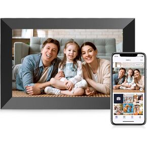 WONNIE 10.1 Inch WiFi Digital Picture Frame with Instant and Private Photo-sharing, Built-in 32GB Memory,Slideshow, Electronic photo frames, Easy Set-up & Use, Send Wishes