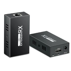 196ft HDMI Extender Over Ethernet CAT6/CAT7 TO HDMI Conveter Extension POC Extender 1080P@60Hz with Lossless Transmission Over Single Cat6 RJ45 Repeater EDID Copy Compatible with DVD Blu-Ray Record