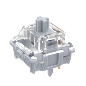 GATERON 0° Silent Silver Keyboard Switches, Dual-rail Fully Silent Silver 3 Layer 5 pin Linear DIY RGB Mechanical Keyboard Switch Silent (72PCS)