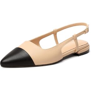 Mettesally Women's Pointed Toe Ballet Flat Shoes Cap Toe Classic Ballet Flats Walking Shoes Casual Formal Slip-On Flat Dress Shoes