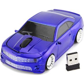 Car Mouse, 2.4g Wireless Car Mouse with USB Receiver Cool Wireless Gaming Mouse Cordless Mouse Car Wireless Computer Mouse for Laptop(Purple)