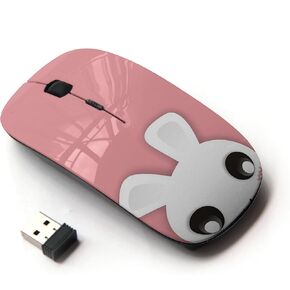 [ Optical 2.4G Wireless Mouse ] Cute Pink Bunny Rabbit