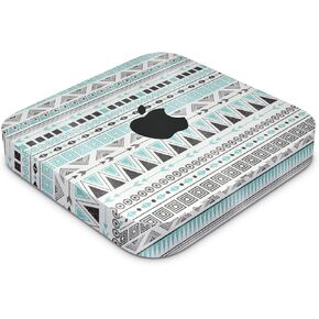 Glossy Glitter Skin Compatible with Apple Mac Mini M2 (2023) - Turquoise Tribal - Premium 3M Vinyl Protective Decal Cover - Easy to Apply | Crafted in The USA by MightySkins