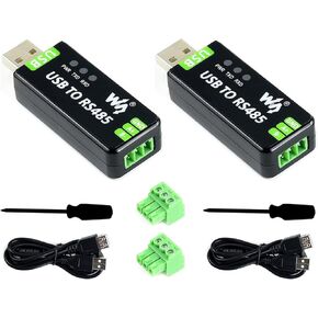 Waveshare 2PCS Industrial USB to RS485 Bidirectional Converter Adapter Board with Original FT232RNL and SP485EEN Chip Fast Communication up to 1.2km Transmission Distance Embed Protection Circuits