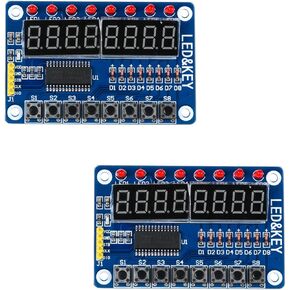 2Pcs TM1638 Display Module 8 Bit LED Digital Tube 8 Bit Digital Led Key Display Module LED Display Module Microcontroller Display Module with Keys Electronic Module for Ardiuno