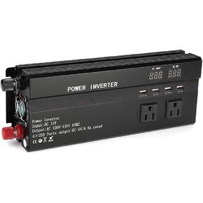 Dc to Ac Inverter - 6000W Car Power Inverter DC 12V to 110V AC Converter Fast with LCD Display USB Modified Sine Converter Car Adapter