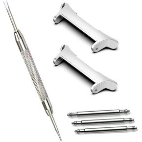 1 Pairs Galaxy Watch 7 Ultra 47mm Bands Adapters+3PCS Galaxy Watch Ultra 47mm Watch Pins + Spring Bar Tool, Metal Stainless Steel Connection Adapter for Samsung Watch Ultra 47mm Band Connector