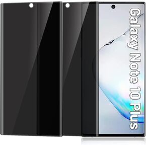 [2 Pack Privacy Screen Protector for Samsung Galaxy Note10 plus,Anti-Spy Tempered Glass 9H Hardness Film for Note 10 Plus, Anti-Scratch Case Friendly 【DO NOT Support Fingerprint Unlock】