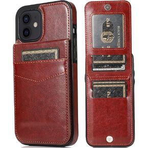 for iPhone 12 Wallet Case 12 Pro Case with Credit Card Slots Holder Case Kickstand Shockproof Cover PU Leather Wallet Case for iPhone 12/12 Pro Phone Case for Women Men (Rose Gold)