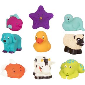 Battat – Assorted Bath Toys – 9Pcs Animal Squirters – Water Squirt Toys – Bath & Pool – 10 Months+ – Bath Buddies (9Pcs)