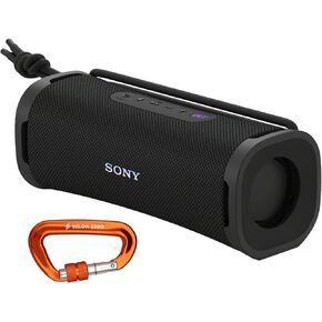 Sony ULT Field 1 Bluetooth Wireless Portable Speaker with Echo Canceling Technology (Black) Bundle with 12kN Heavy Duty Carabiner with Locking Clip (Orange) (2 Items)