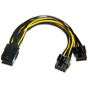 CPU 8 Pin to Dual 8 Pin PCIe Adapter Power Cable, (CPU to GPU) CPU 8 Pin Female to Dual PCIe 2X 8 Pin (6+2) Male Power Adapter Splitter Cable for Graphics Card BTC Miner EVGA Power Supply - 21CM