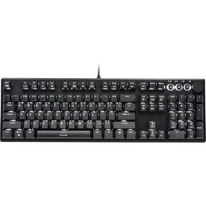 i-rocks K74M Illuminated Mechanical Keyboard - with Gateron Hot Swappable Switches - 107keys, USB-C Detachable Cable, LED Backlit, PBT Double Shot Keycaps, Smart Wheel Control - Black