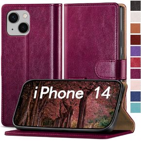 for iPhone 14 6.1" Phone case,[3 Credit Card Slot][RFID Blocking Leather] Flip Folio Book Shockproof Protector,Holder Stand cases,Women Men for Apple 14 Wallet Cover,Blue Green in Saudi Arabia