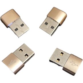 (4 -Pack Type 2 Female to USB 2.0 Male Convertor Connector Fast Charging Type C Adapter (Black)
