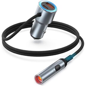 USB C Car Charger Adapter, Cigarette Lighter Adapter, Fast Charging [PD QC 3.0] Car Accessories with 2 Socket Splitter Fits All Vehicles, Car Cell Phone Charger with Lighter Plug