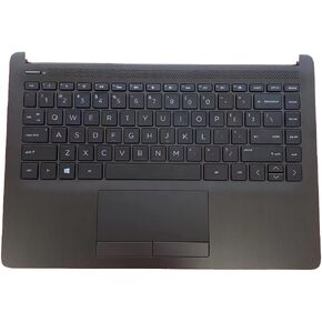 Replacement Laptop Upper Case Palmrest Backlit Keyboard Touchpad Assembly Part for HP 14-CF 14Z-DK 14S-CF 14S-DK 14-DF L24817-001 Black