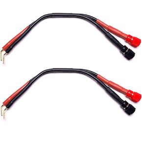 CESS-087 Pin Screw Type Banana Plugs to Female 4mm Banana Jack Adapter Cables, 2 Pack