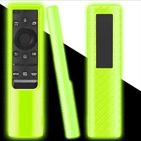 Remote Case Cover for Samsung Smart TV Remote | BN59 Series Straight Controller Universal Silicone Battery Cover Sleeve with Glow in The Dark Green