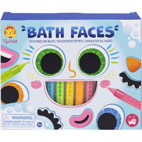 Bath Faces - Create Faces in The Tub, Foam Facial Features Stick to Bath & Tiles, Includes 5 Bath Crayons, Toddlers & Kids Ages 3+