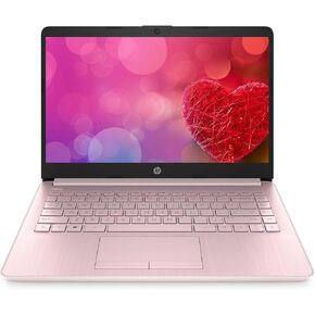 كمبيوتر محمول HP 14 بوصة عالي الدقة أحدث تيار، معالج سلسلة Intel N4000، ذاكرة وصول عشوائي DDR4 سعة 8 جيجابايت، eMMC سعة 64 جيجابايت، واي فاي، بلوتوث، HDMI، كاميرا ويب، USB Type-A&C، وردي (متجدد) in Saudi Arabia