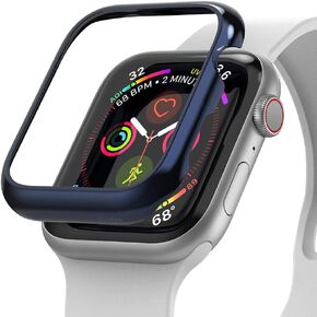 تصميم Ringke Bezel [إطار أنيق من الفولاذ المقاوم للصدأ] متوافق مع Apple Watch Series 6 و5 و4 وSE (2020) وSE (2022) مقاس 40 مم، وغطاء لاصق واقٍ مضاد للخدش - 40-101 (ST) فضي