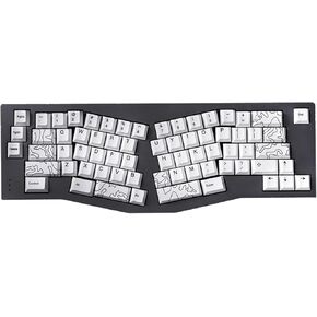 156 Keys PBT Keycaps Dye Sub Cherry Profile Topographic Keycaps Set Fit for Mechanical Keyboard Cherry Mx Switches