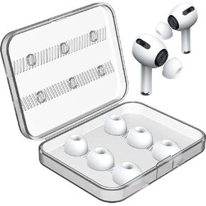 [3 Pairs ] Replacement Ear Tips for AirPods Pro and AirPods Pro 2 with Noise Reduction Hole, Silicone Ear Tips for AirPods Pro with Portable Storage Box and Fit in The Charging Case - S/M/L (White)