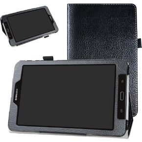 حافظة Galaxy Tab E 8.0، غطاء حامل قابل للطي من جلد البولي يوريثان Mama Mouth PU مع حامل قلم لجهاز Samsung Galaxy Tab E 8 T377 Sprint 4G Lte Android مقاس 8.0 بوصة، أزرق داكن