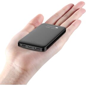 Ultra Compact 5000-mah Dual USB Outputs Super Slim Power Bank Ultra Small, Pocket Size Mini Portable Charger External Phone Battery Pack Small,Emergency Phone Power Backup in Kuwait