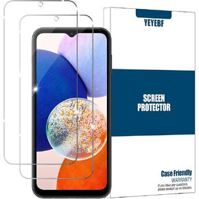 YEYEBF Galaxy A14 5G Screen Protector, [2 Pack] HD-Clear Tempered Glass Screen Protector [3D Touch][Bubble-Free][Anti-Scratch][Case-Friendly] Screen Protector Glass For Samsung Galaxy A14