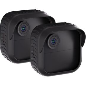 MOSISO Silicone Case Cover Compatible with Blink Outdoor 4 (4th Gen) Camera, Weatherproof Protective Silicon Skin Cover for All-New Outdoor 4 Smart Security Camera, Black, 2 Pack