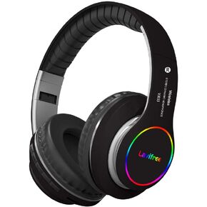 سماعات رأس بلوتوث لاسلكية، سماعة رأس بإضاءة LED فوق الأذن مع ميكروفون، ستيريو هاي فاي قابل للطي لاسلكي/سلكي، مايكرو SD/TF، ​​FM للأطفال المراهقين البالغين للهاتف/سامسونج/الوسادة/الكمبيوتر الشخصي/كيندل/الكمبيوتر المحمول/التلفزيون (أزرق) in Kuwait