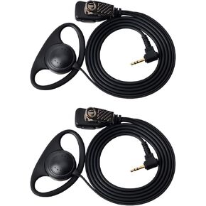 1 Pin 2.5mm D Shape Walkie Talkie Earpiece Headsets with PTT Mic，for Motorola Radios Talkabout Series Two-Way Radios （2 packs）