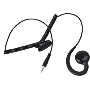 HYS 2.5mm Receiver/Listen ONLY Earpiece 1-Wire C-Shape Swivel Headset for 2.5mm Audio Transceivers/Radio Shoulder Speaker Mics