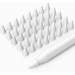 40 Pack Silicone Tips Cover Compatible with Apple Pencil 2nd Generation, Apple Pencil 1st Generation and Apple Pencil USB-C Protective Nib Caps (White)