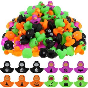 Junkin Halloween Rubber Ducks Bulk 1.57 Inch Mini Rubber Ducks Small Rubber Duck Bulk for Halloween Party Favors (500 Pcs)