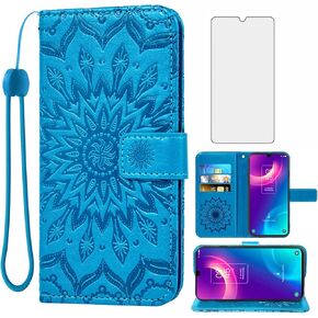 Asuwish Phone Case for Alcatel TCL 30Z (T602DL)/ TCL 30 LE Wallet Cases with Tempered Glass Screen Protector Leather Slim Flip Cover Card Holder Stand Cell Accessories TCL30 30 Z 30LE Women Men Gray