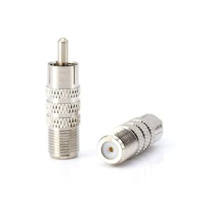RF (F81) and RCA Coaxial Adapter - RCA Male to Female F81 (F-Pin) Connector, Adapter, Coupler, and Converter - for RG11, RG6, RG59, RG58, SDI, HD SDI, CCTV - 4 Pack