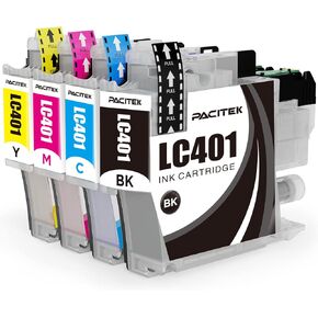 LC401 Ink Cartridges LC401 MFC-J1010DW Compatible for Brother LC401 LC401XL Ink Cartridges Work with Brother MFC-J1010dw MFC-J1012DW MFC-J1170DW Printers (4 Pack,BK/C/M/Y)