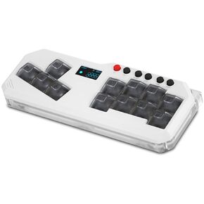 KEEBMONKEY DOIO Hitpad M Series Aluminum & Acrylic Mini Gaming Leverless Arcade Controller w/ 0.91' Display, RGB & Dual USB-C for PC/Switch/PS3/PS4/PS5 (Soy)