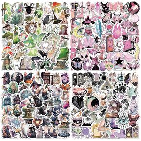 200pcs Witchy Stickers Cute Magic Witch Stickers Vinyl Waterproof Stickers for Water Bottle Laptop Luggage Skateboard Snowboard Guitar Scrapbook Phone Gifts for Teens Girls Kids Adult