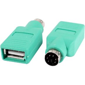 uxcell USB to PS/2 Adapter 2PCS Green USB A Female to PS/2 Male Converter Changer Adapter for Keyboard, USB Keyboard to PS/2 Adapter