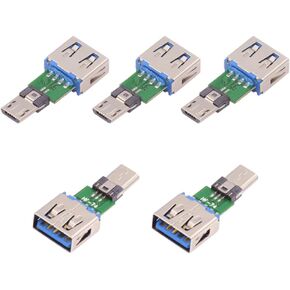 NFHK 5pcs/lot Micro USB 2.0 5Pin Adapter Female Connector to USB Type-C Male Power Data PCBA Adapter for Tablet Phone Laptop