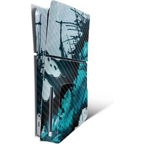 MightySkins Carbon Fiber Skin for PS5 Playstation 5 Slim Digital Edition Bundle - Black Diamond Plate Protective, Durable Textured Carbon Fiber Finish Easy to Apply Made in The USA