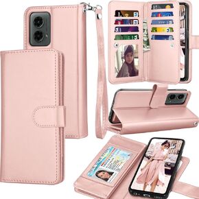 Tekcoo Wallet Case for Motorola Moto G 2024 5G | Moto G Play 2024 [5G Only], PU Leather ID Cash Credit Card Slots Holder Carrying Pouch Flip Cover [Detachable Magnetic Hard Cases] Lanyard - Marble